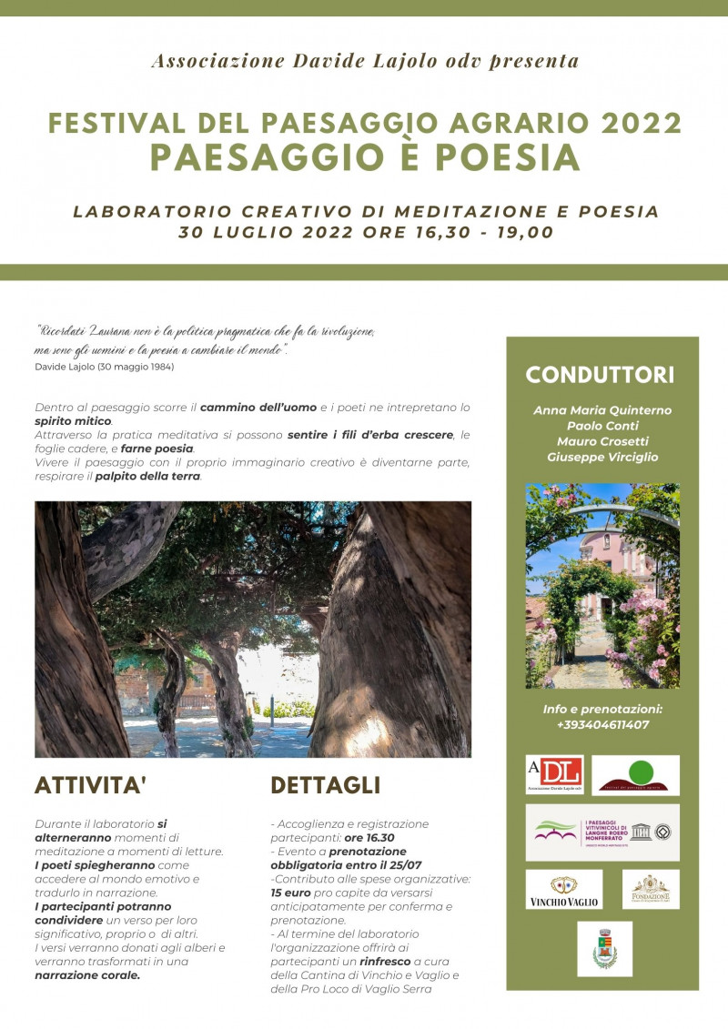 Comunicato Stampa "Paesaggio è Poesia" 30 Luglio 2022