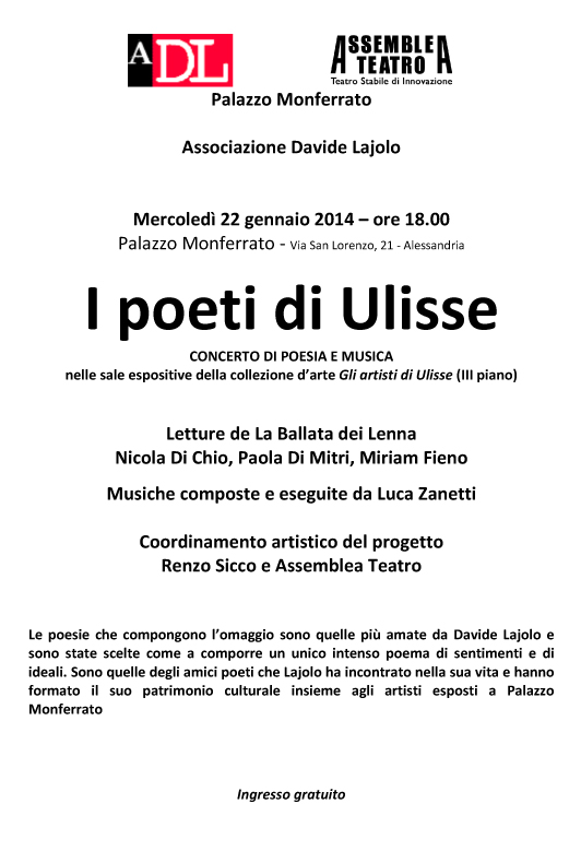 I poeti di Ulisse a Palazzo Monferrato