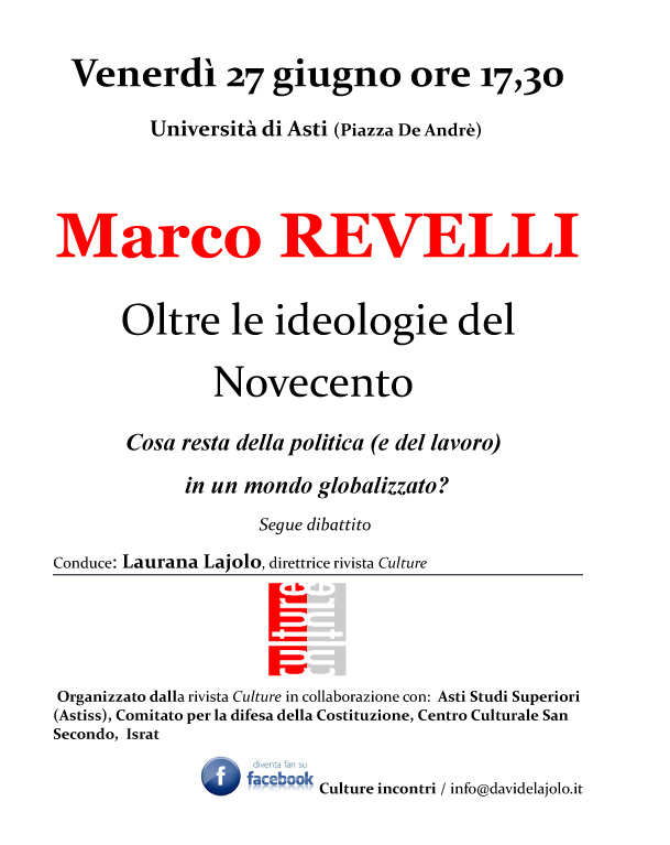 27/06/2014 Incontro con Marco Revelli all'Università di Asti