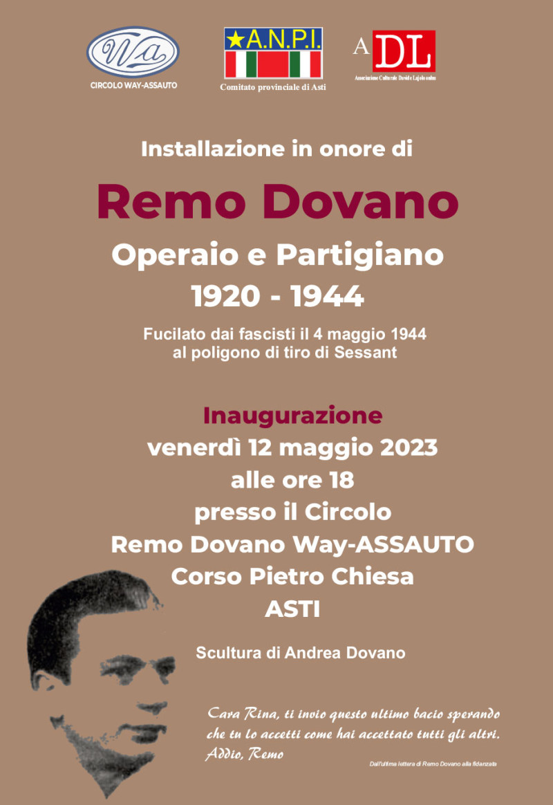Inaugurazione dell’installazione in memoria di Remo Dovano