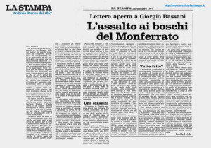 L'assalto ai boschi del Monferrato: Lettera aperta a Giorgio Bassani
