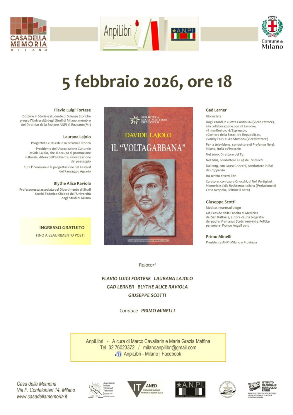  Presentazione de Il Voltagabbana alla Casa Della Memoria di Milano